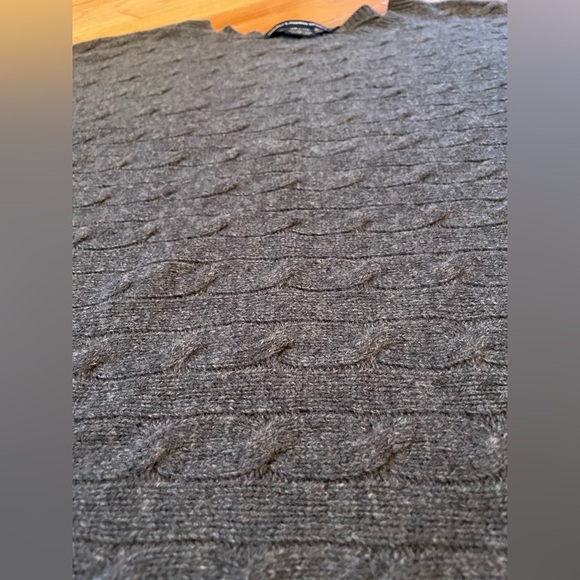 Ralph Lauren Sport Wool Rabbit Hair Gray Cable Knit Sweater Women's Size Large - Picture 4 of 12